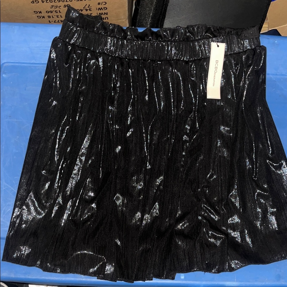 NWT BCBGeneration Shiny Black Mini Skirt